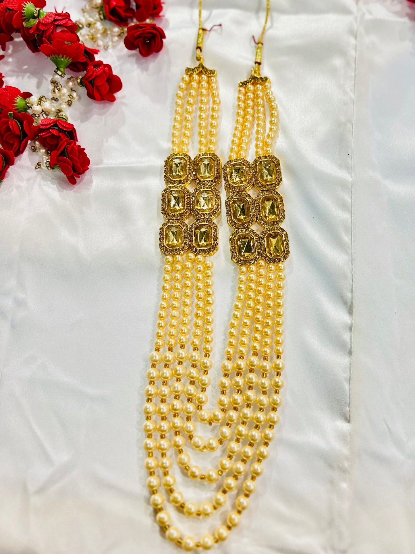 Gold Plated Indian Wedding Bollywood Dulha Moti Mala /Maharaja Haar/ Groom Necklace /Groom mens Necklace