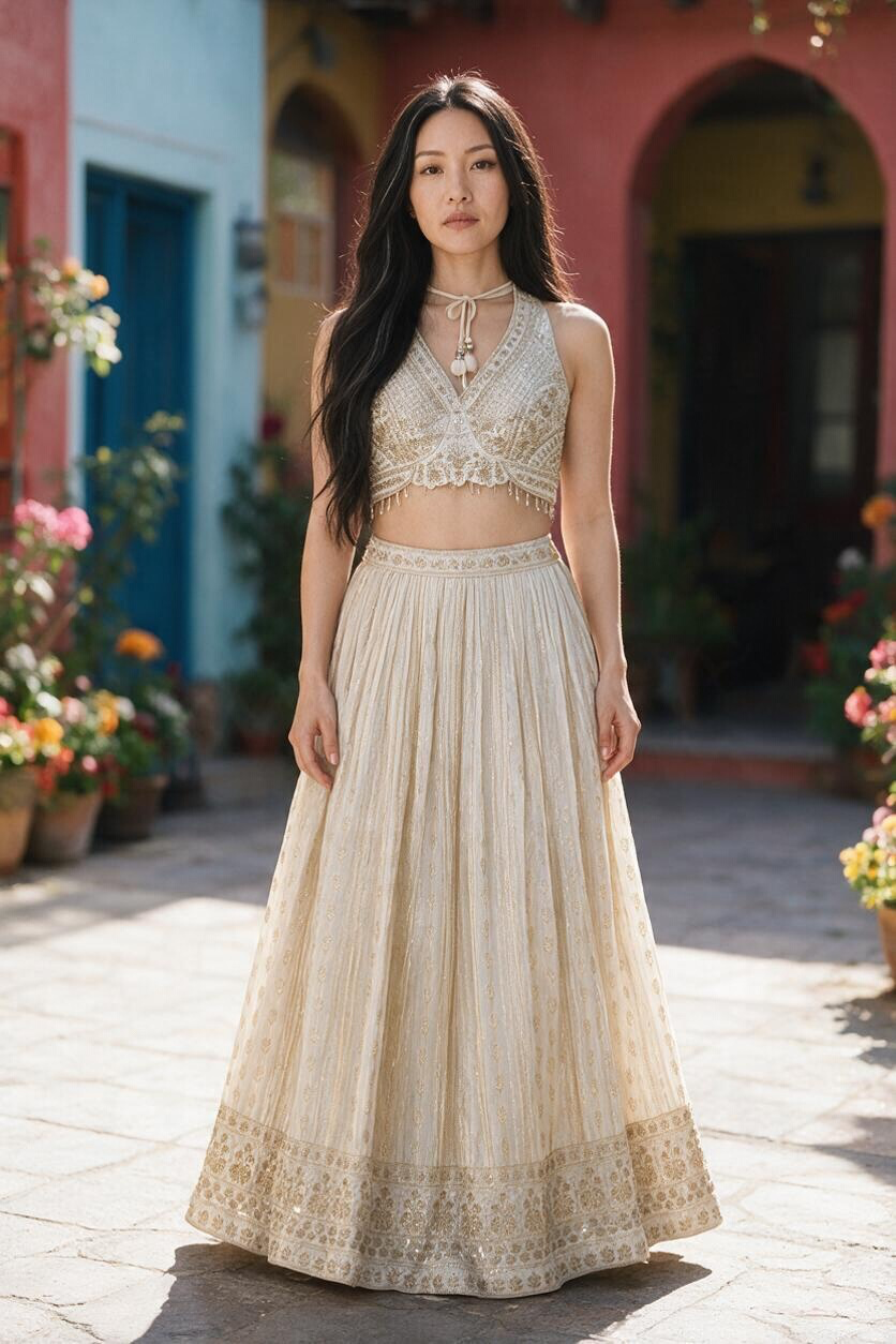 Gold color lehenga