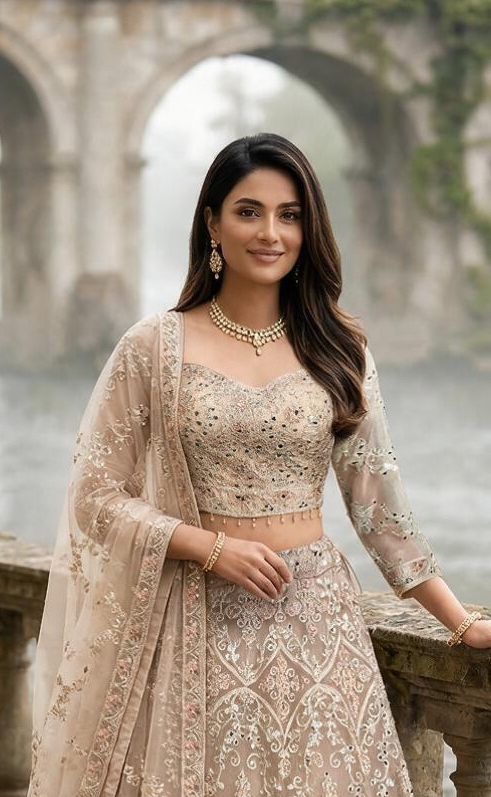 Gold color lehenga