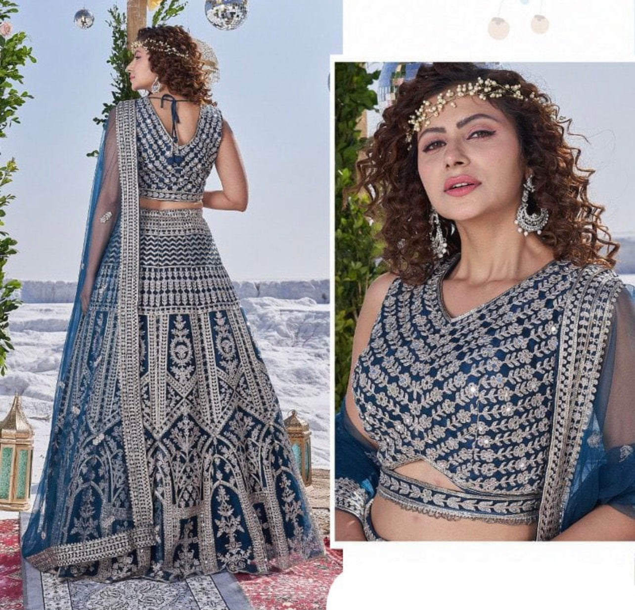 fully both side work embroidered & hand work Lehenga