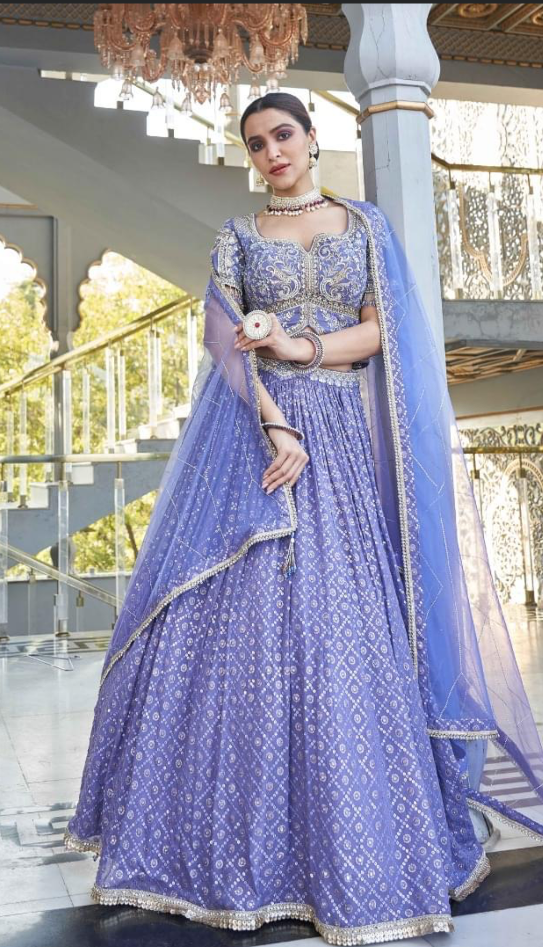 Pink color fully both side work embroidered & hand work Lehenga