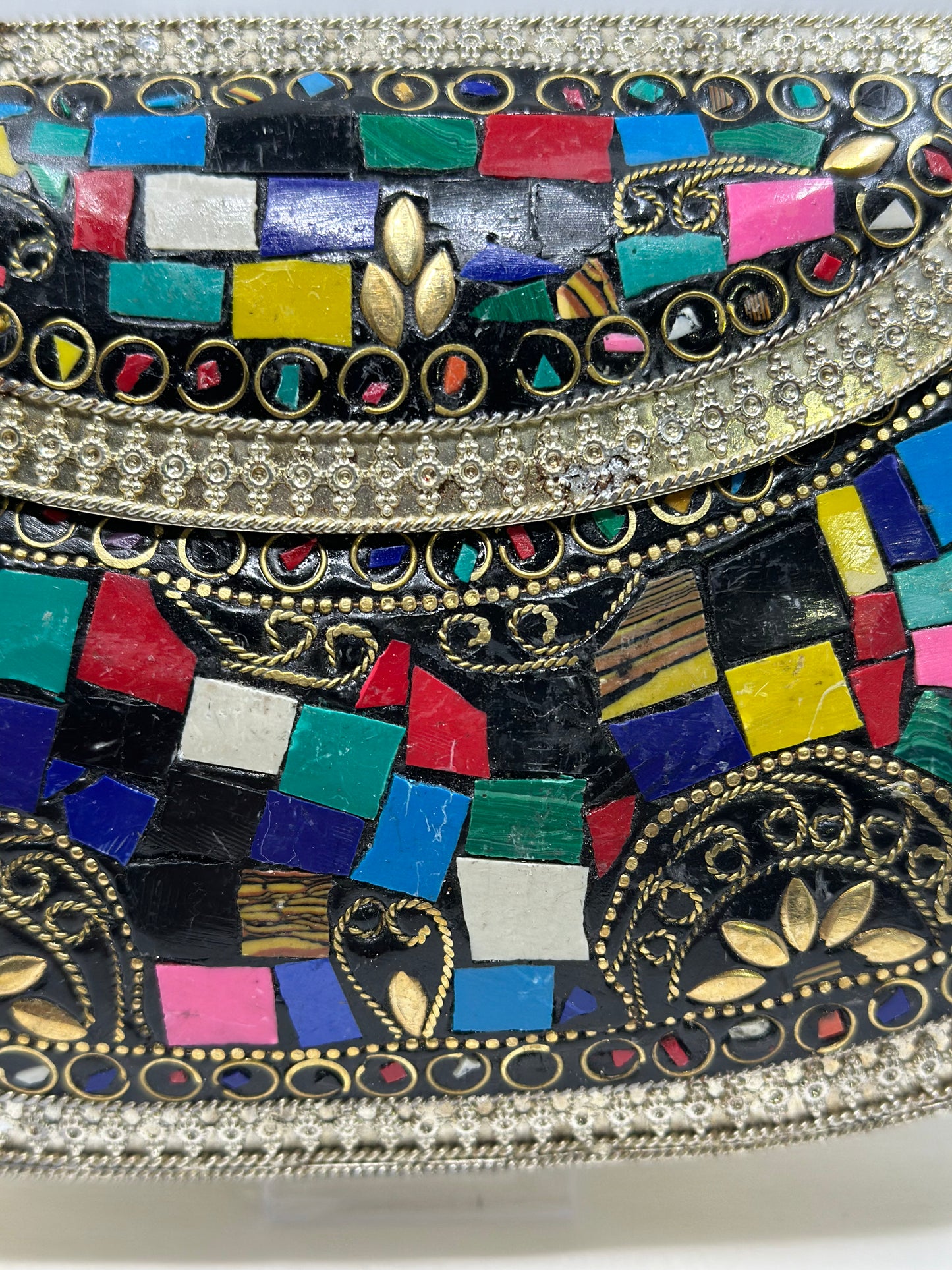 Hand work Matel Mosaic Clutch