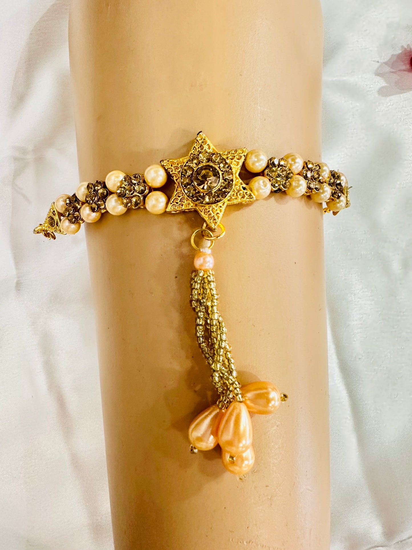 Traditional Armlets for Women and Girls – Rajputi Bajuband with Beaded Loom, Adjustable Arm Jewelry, Rajwadi Armlets