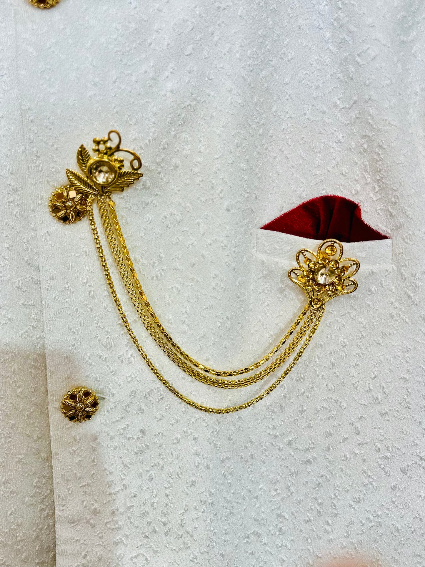 Indian Bollywood Maharaja Traditional Long Brooch Pin Badge for Achkan Sherwani Suit for Wedding Party for Groom Groomsman