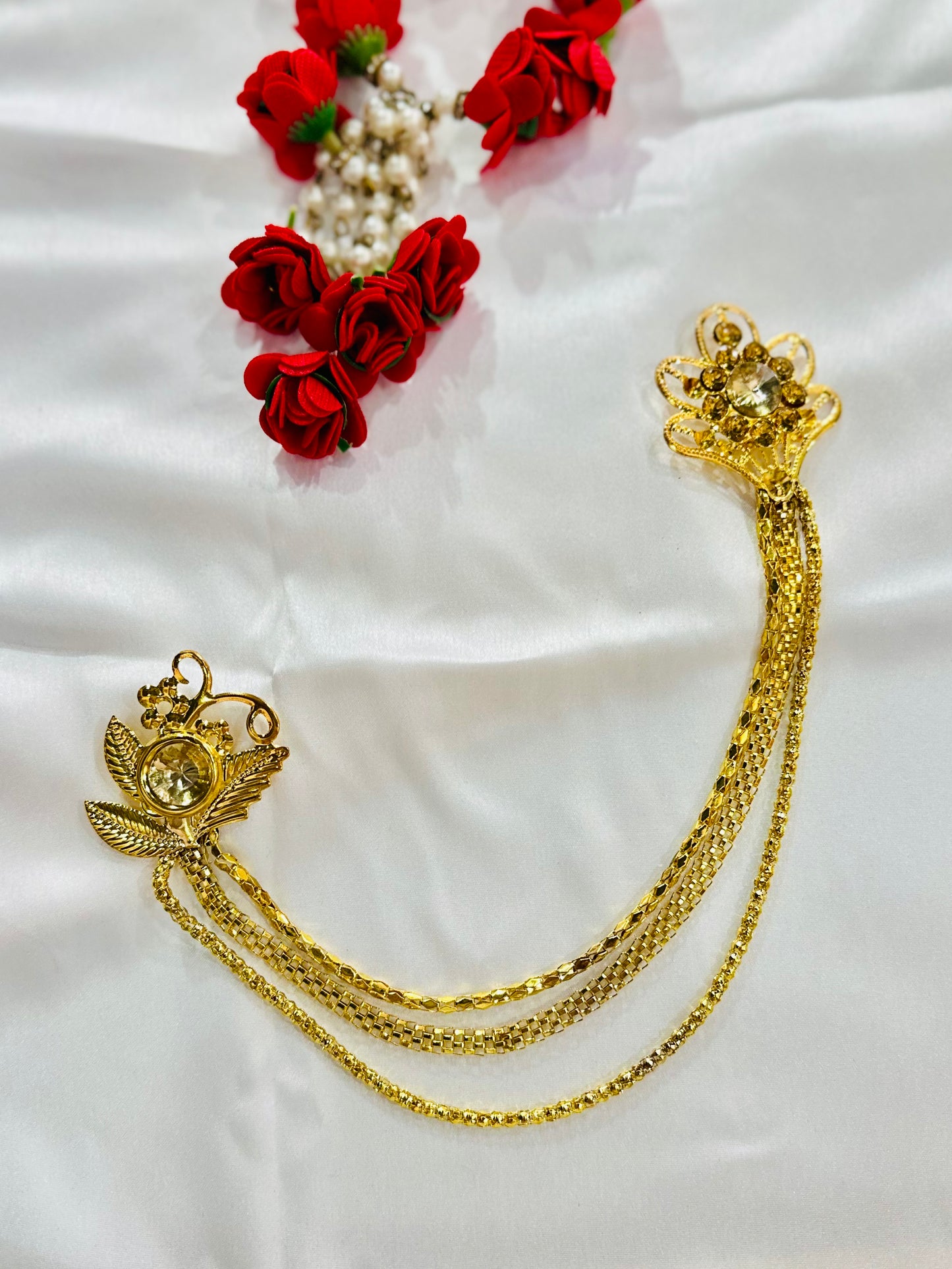 Indian Bollywood Maharaja Traditional Long Brooch Pin Badge for Achkan Sherwani Suit for Wedding Party for Groom Groomsman