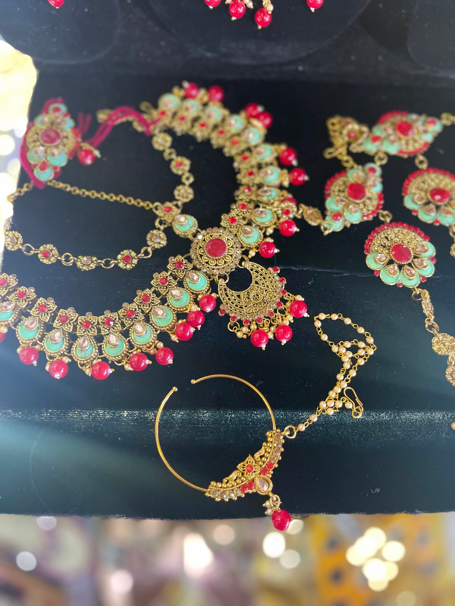 Heavy Stone Studded Bridal Jewelary Set