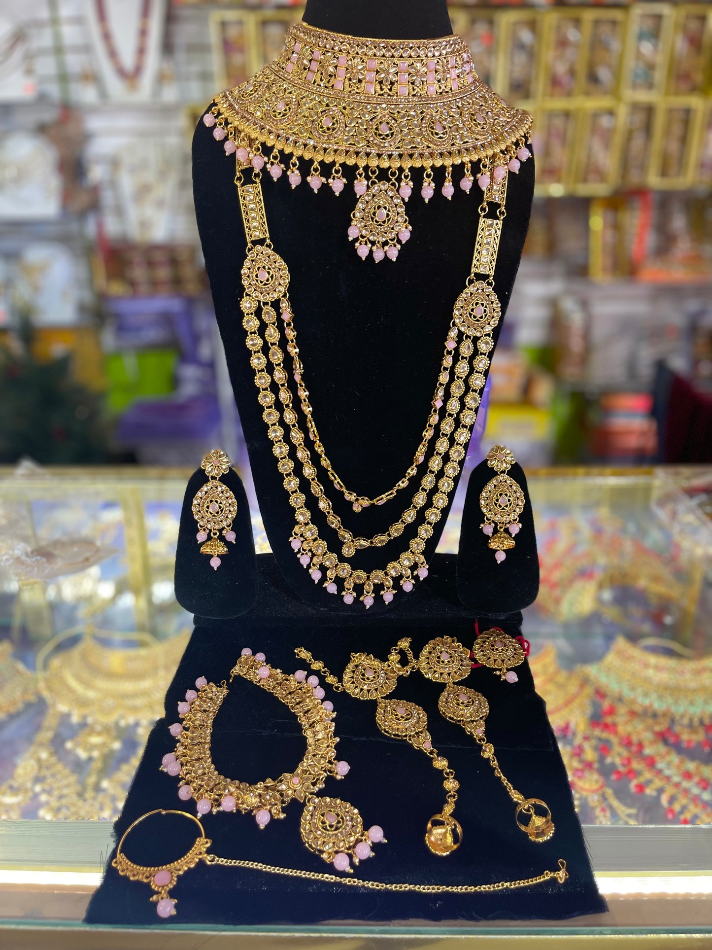 Heavy Stone Studded Bridal Jewelary Set