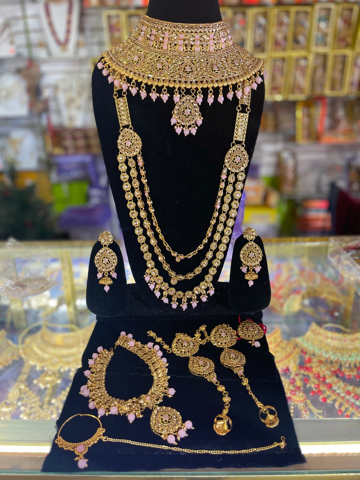 Heavy Stone Studded Bridal Jewelary Set