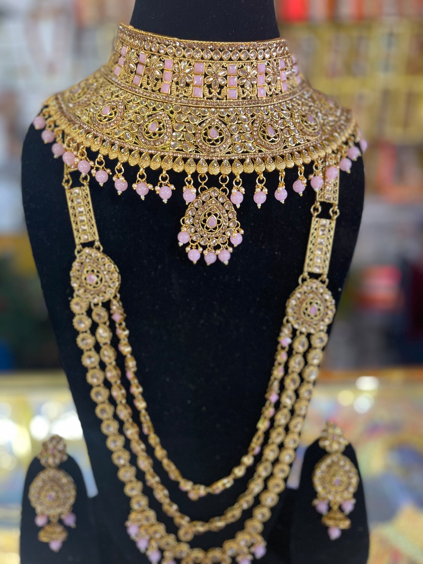 Heavy Stone Studded Bridal Jewelary Set