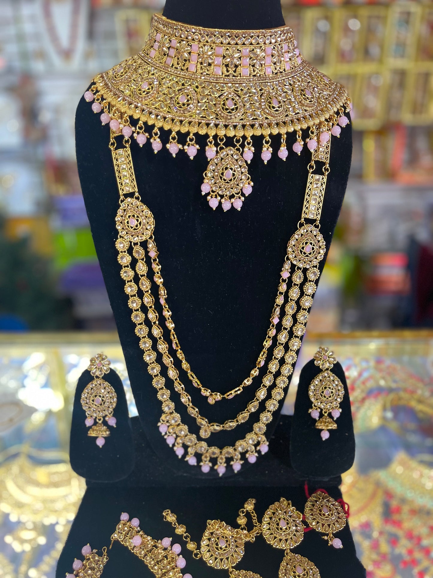 Heavy Stone Studded Bridal Jewelary Set