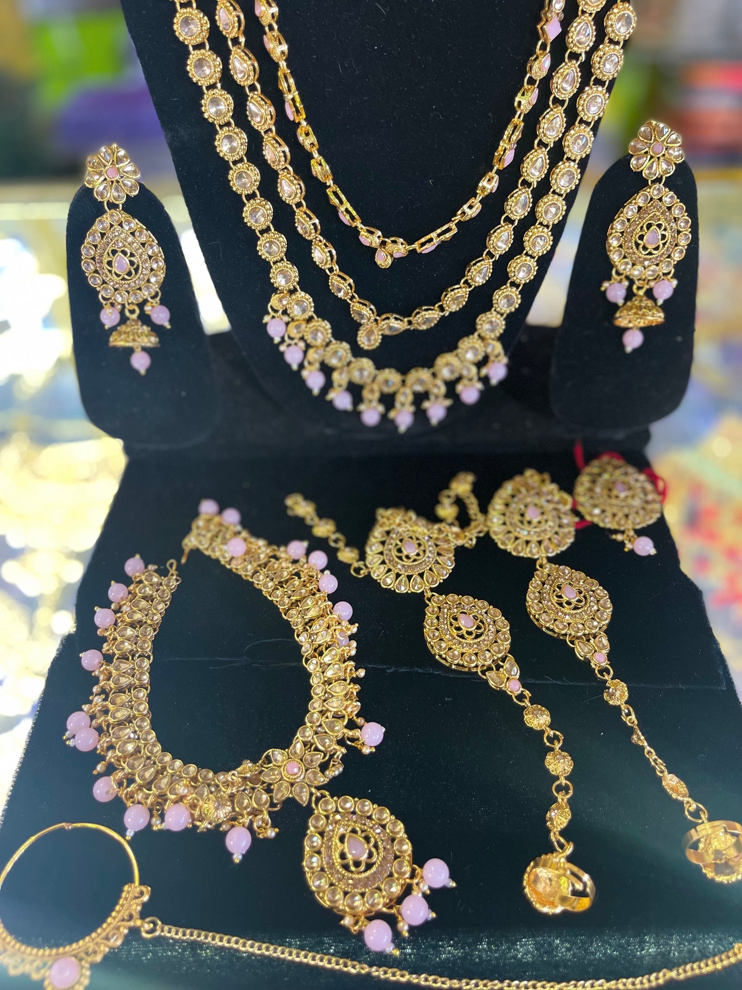 Heavy Stone Studded Bridal Jewelary Set