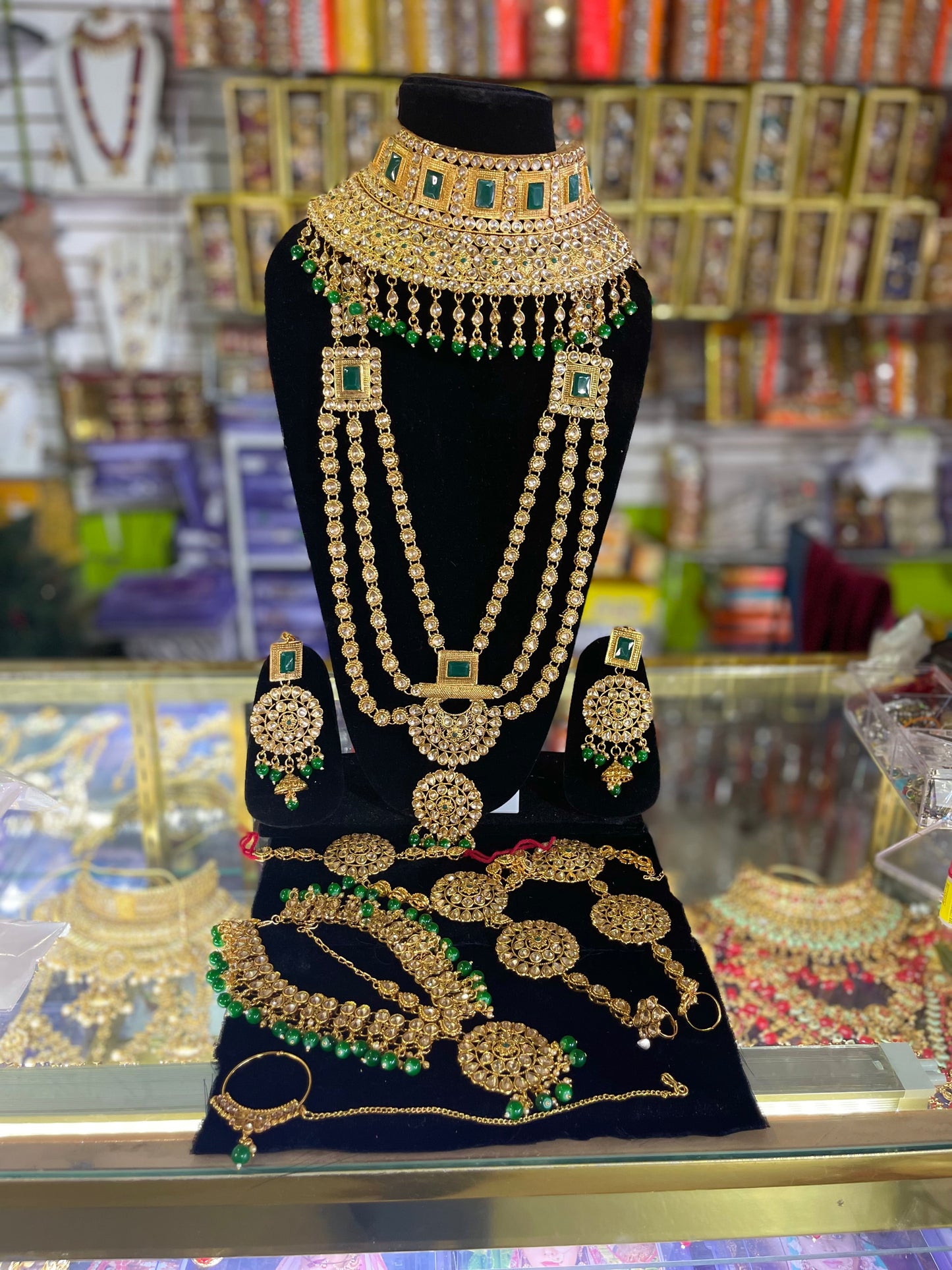 Heavy Stone Studded Bridal Jewelary Set
