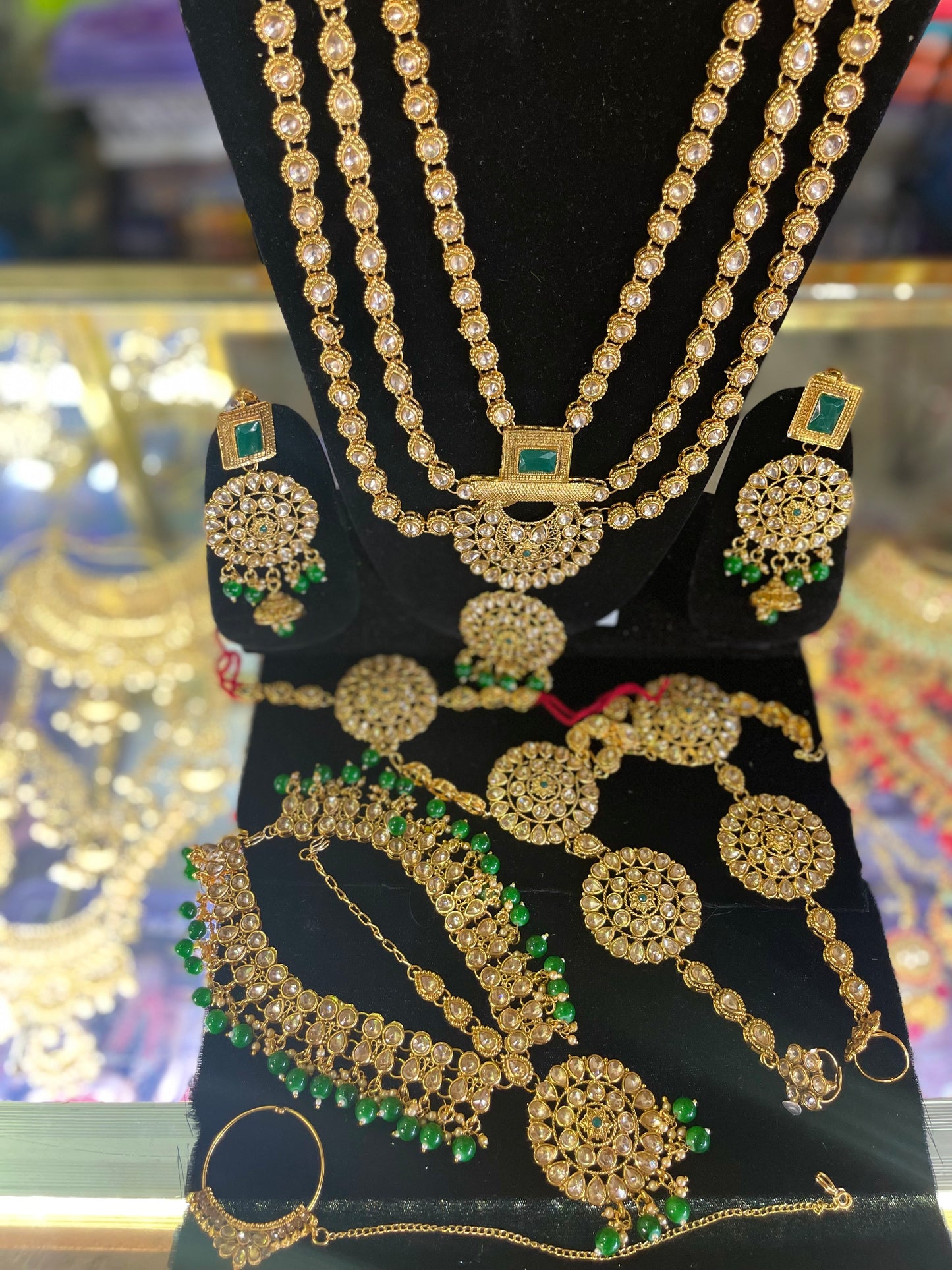 Heavy Stone Studded Bridal Jewelary Set