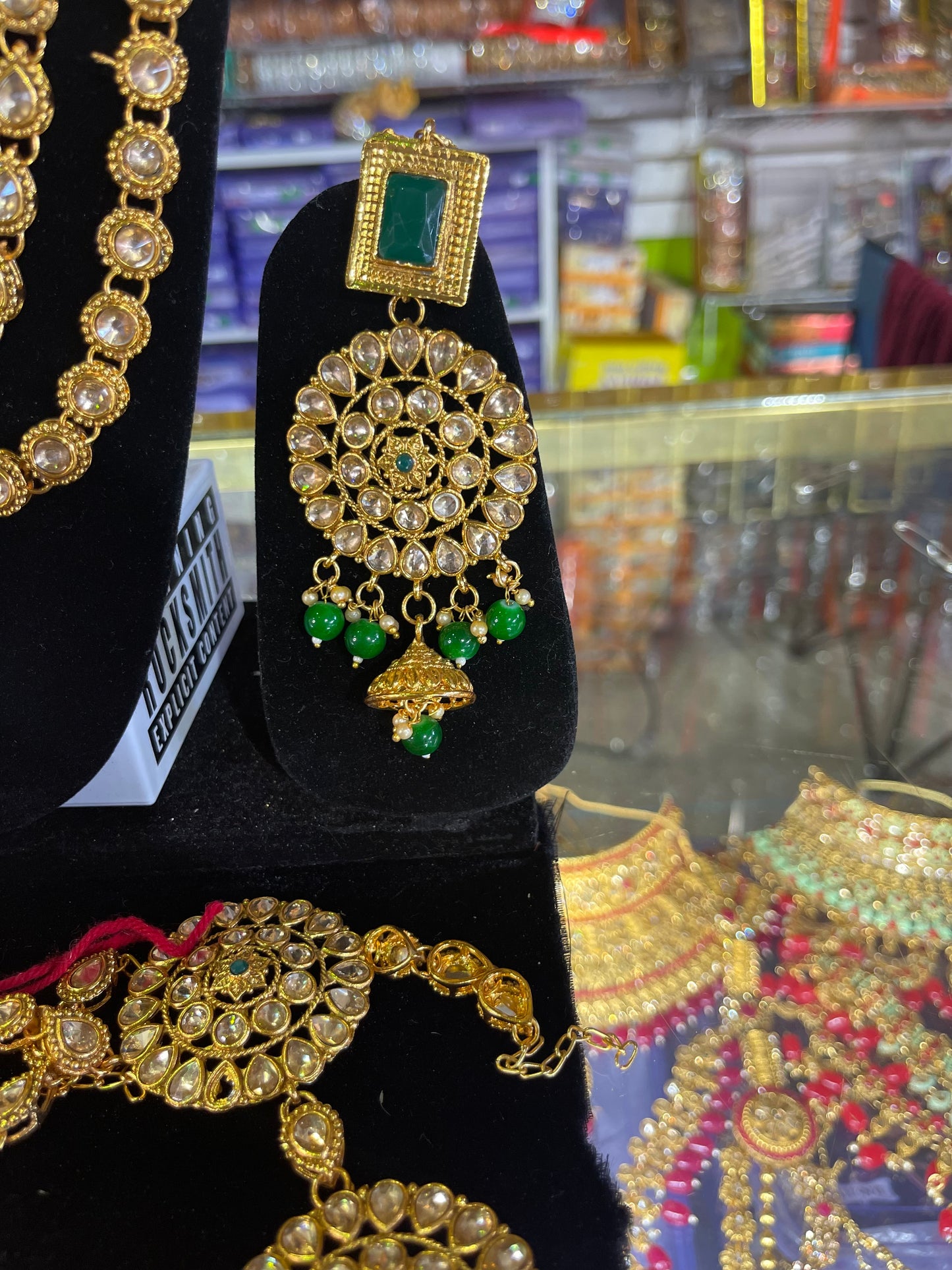 Heavy Stone Studded Bridal Jewelary Set