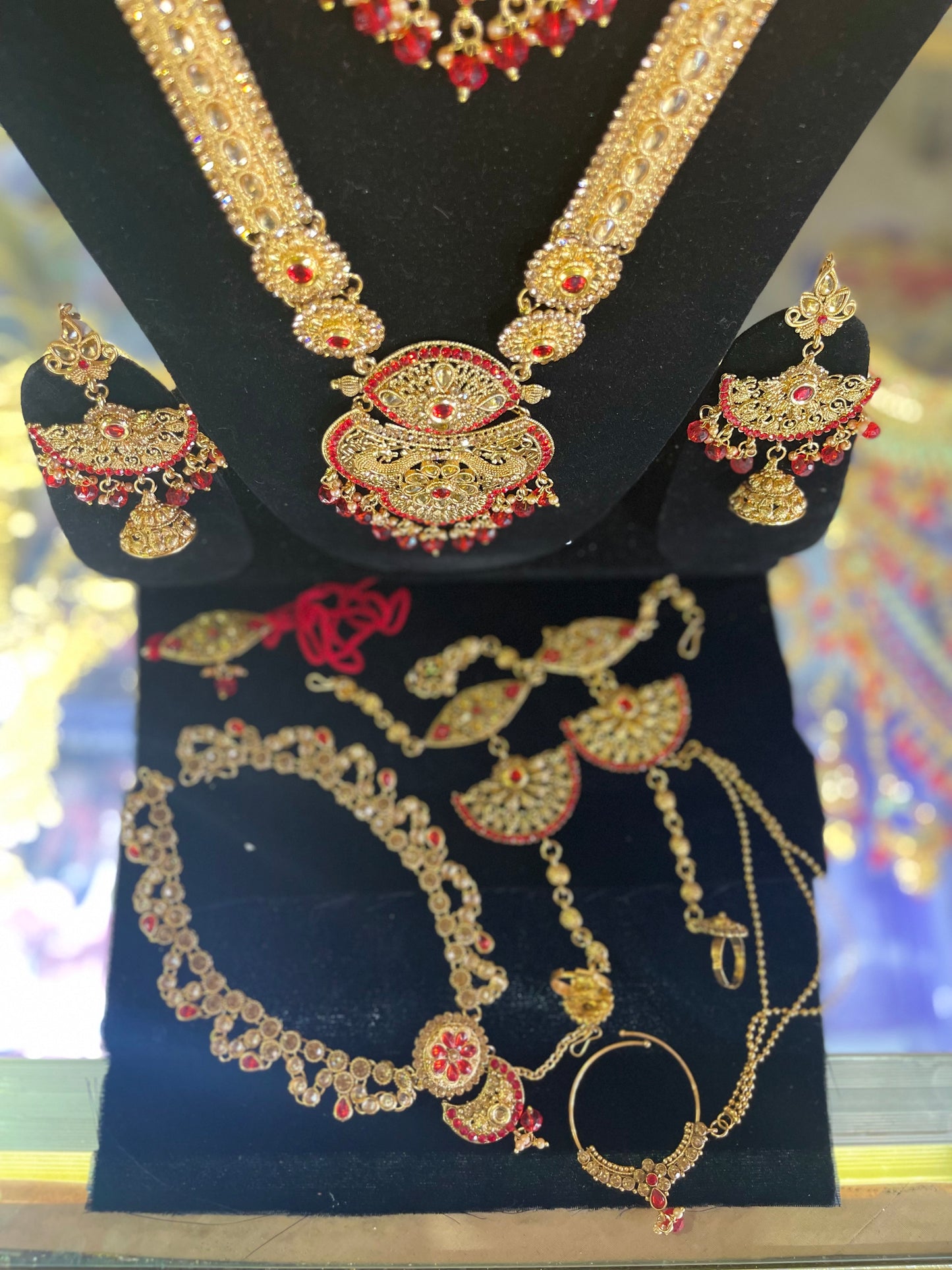 Heavy Stone Studded Bridal Jewelary Set