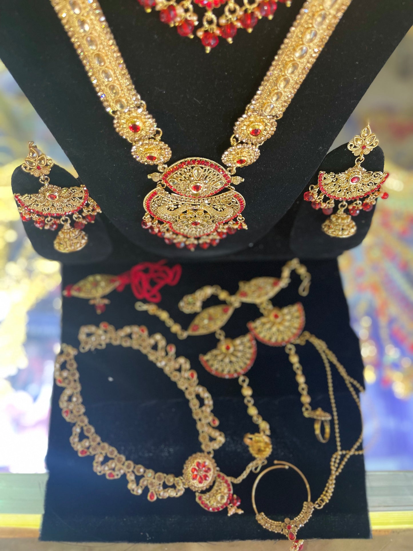 Heavy Stone Studded Bridal Jewelary Set