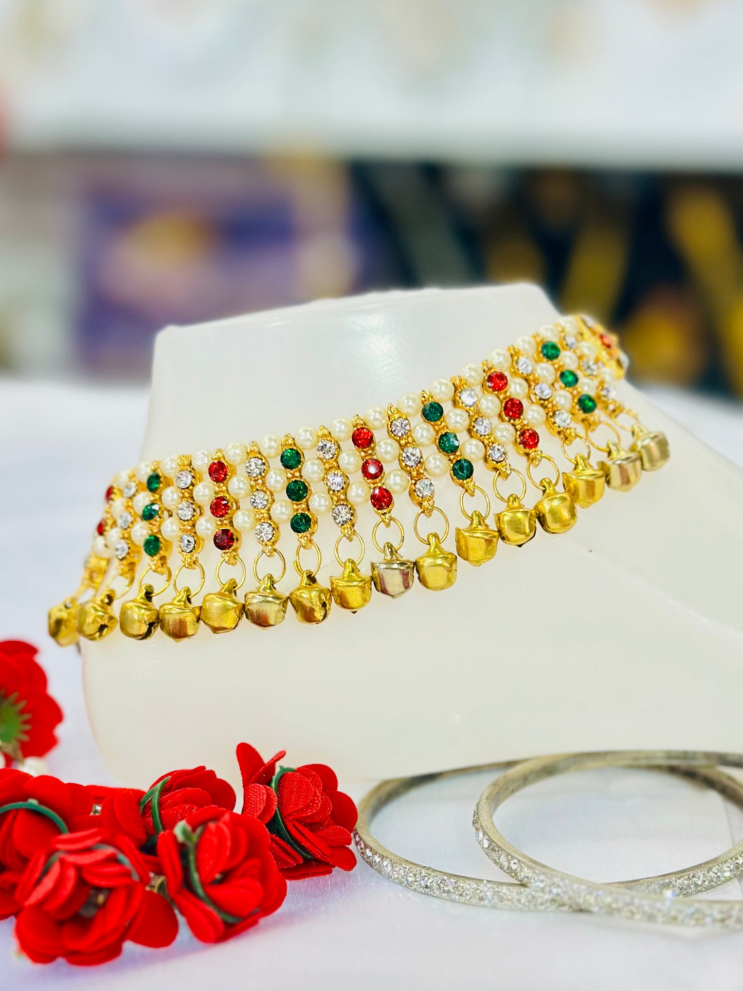 Multi Color Stone Anklets