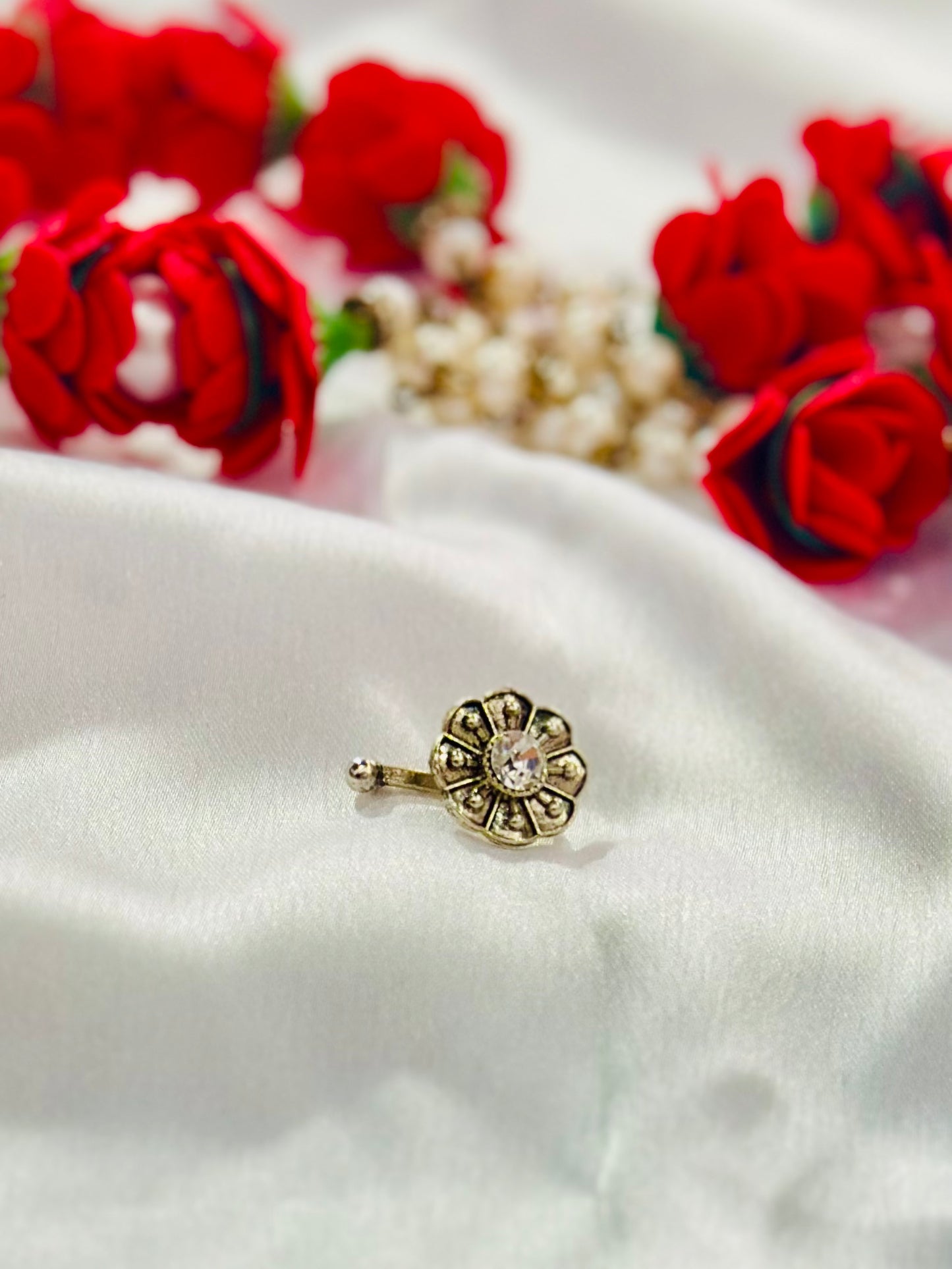 Oxidized Nose Pin/Nath/Nathani/Boho Jewelry/Nose Clip/Ear Cuff /NON piercing nose ring/Bollywood Jewelry/Alia bhatt nose pin