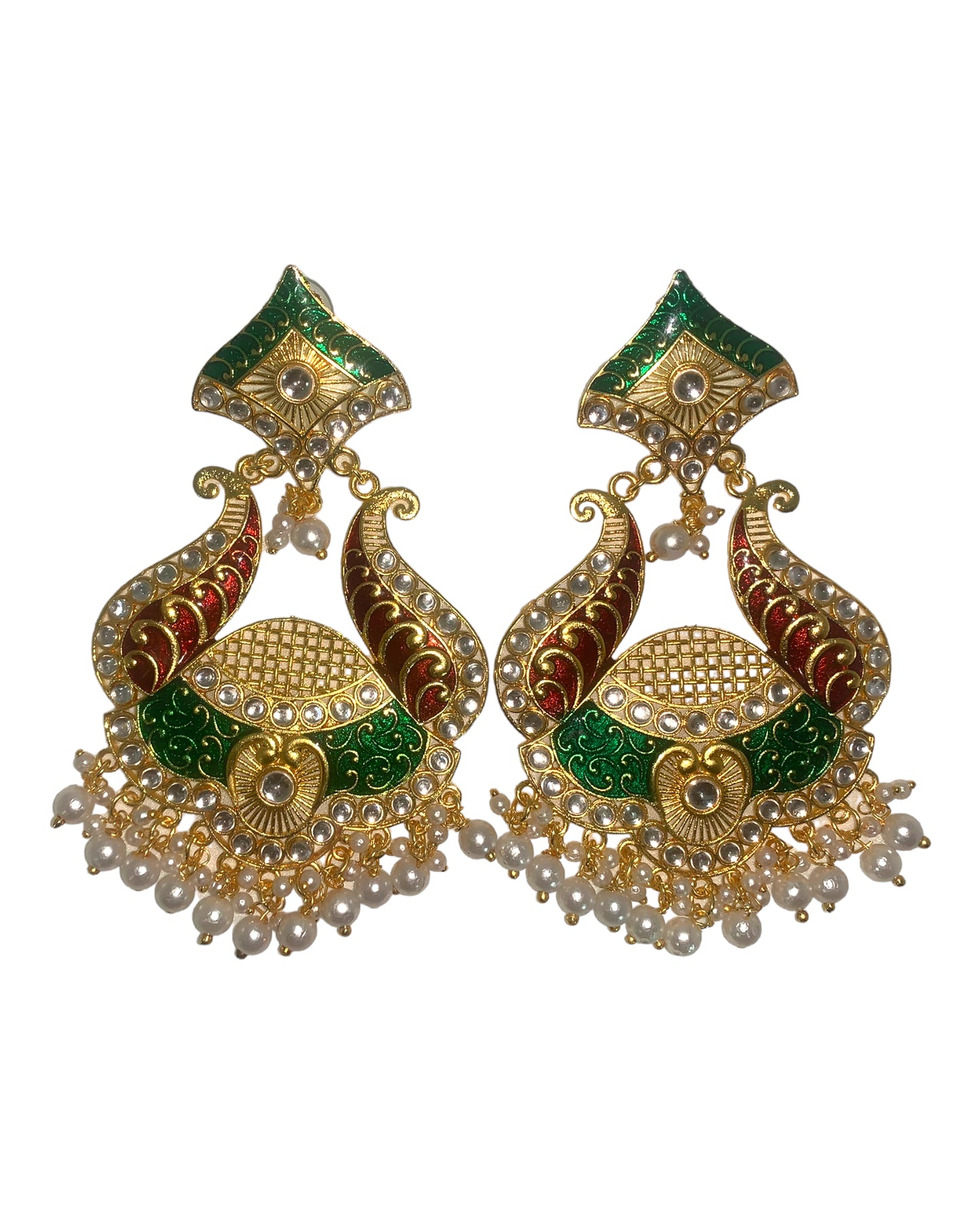 Kundan long earrings