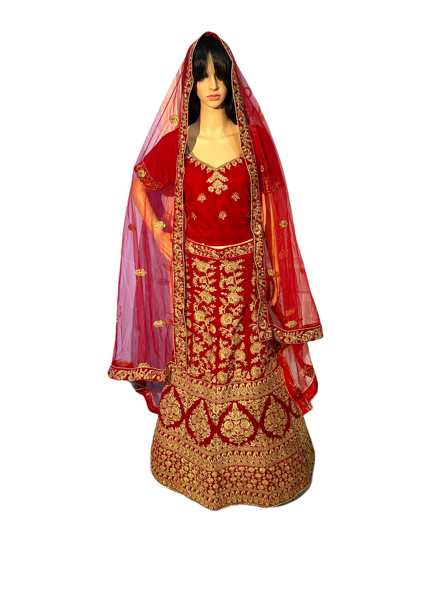 Velvet Bridal Lehnga