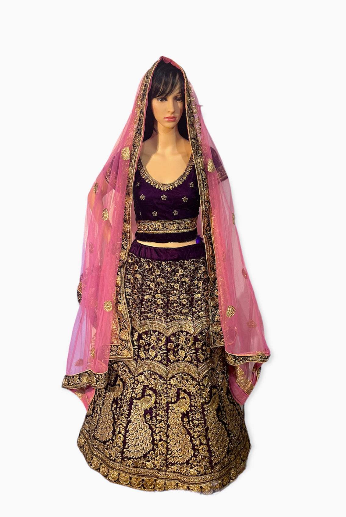 Velvet Purple Color Lehenga