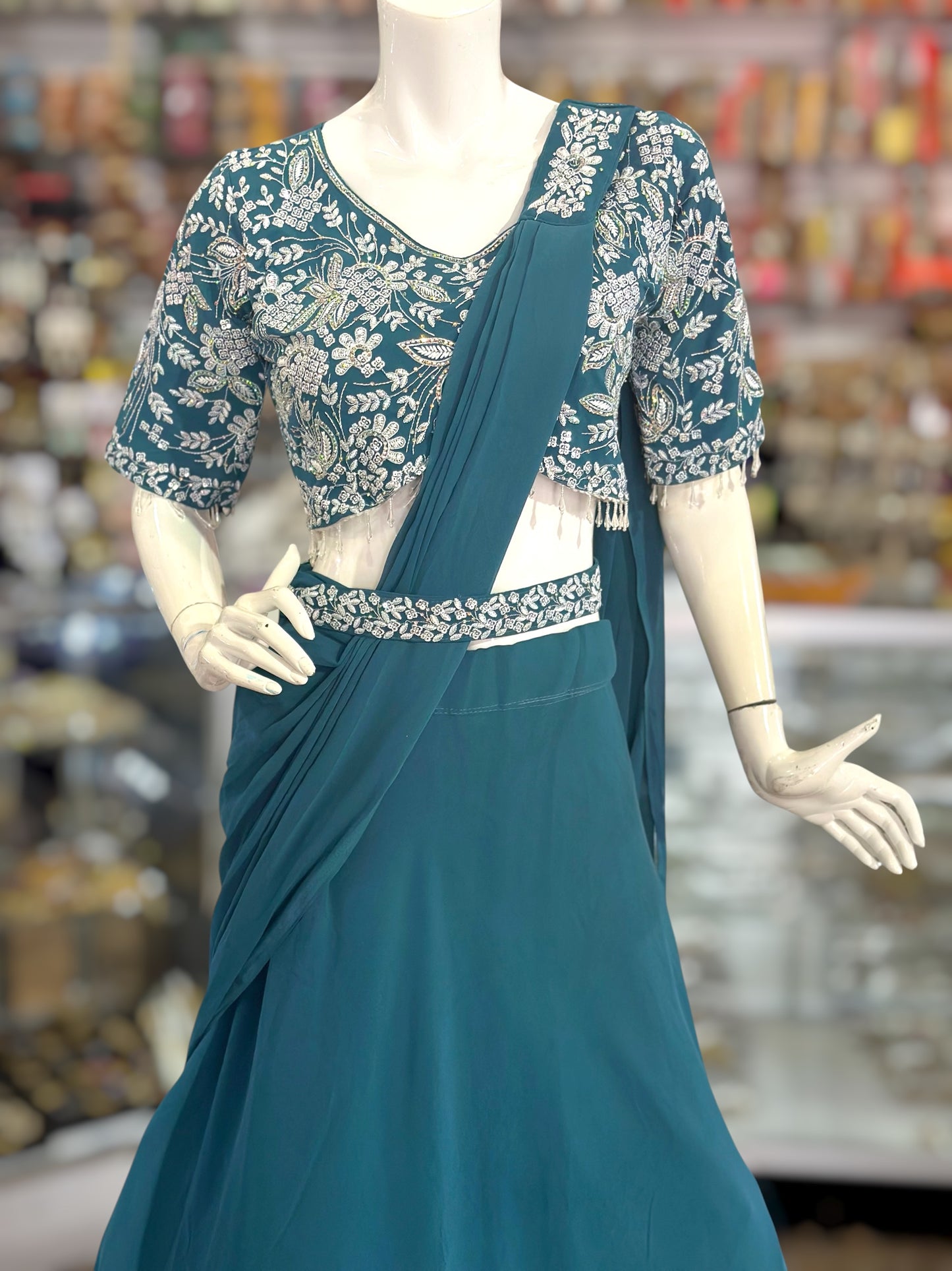 beautiful bluecolor crop top Lehenga
