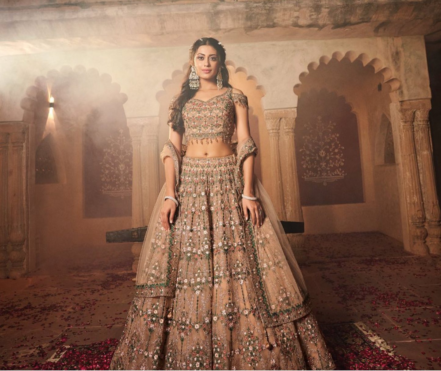 Baigh color heavy fully both side work embroidered & hand work Lehenga