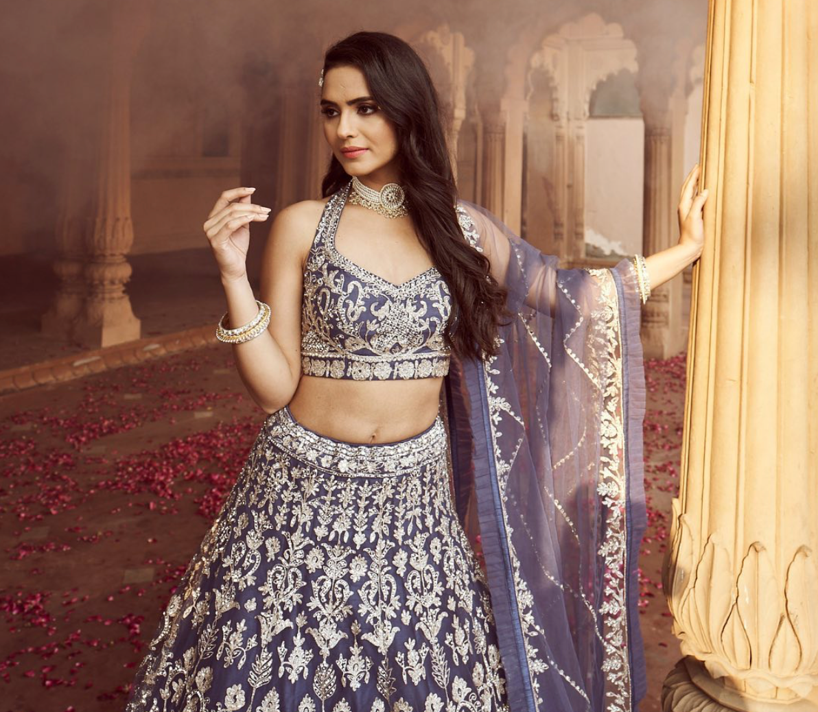 Purple color fully both side work embroidered & hand work Lehenga
