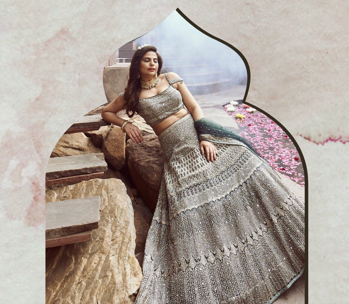 Heavy fully both side work embroidered & hand work Lehenga