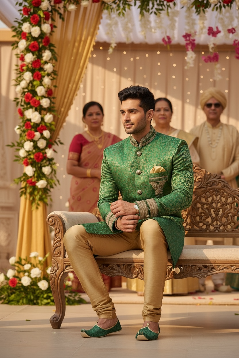 Mens handwork sherwani