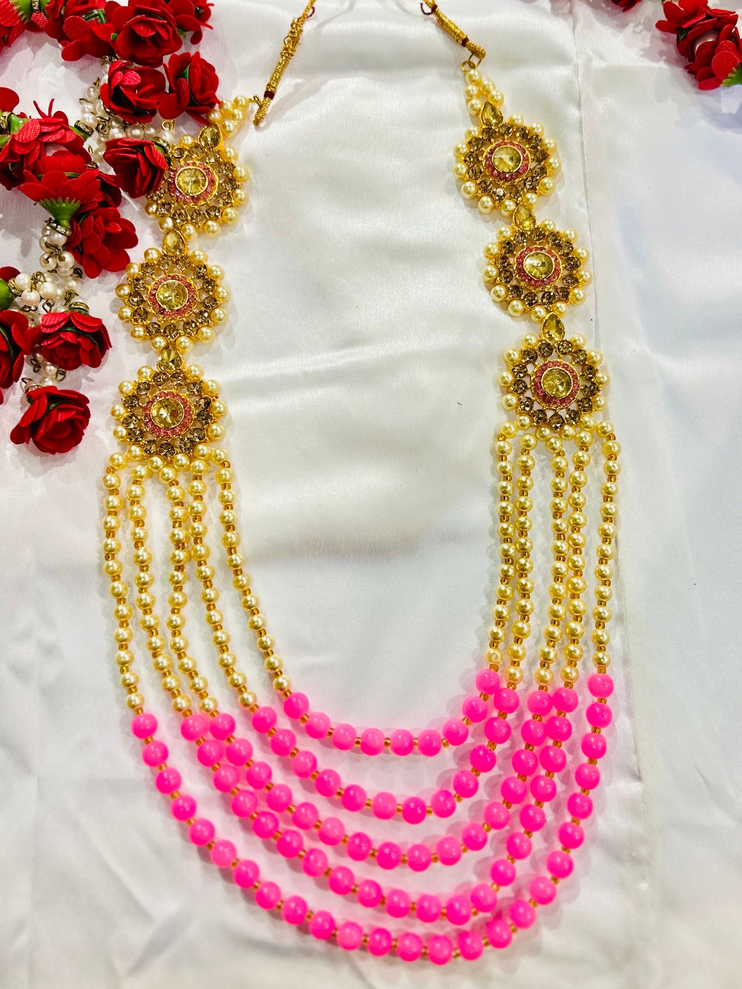 Gold Plated Indian Wedding Bollywood Dulha Moti Mala /Maharaja Haar/ Groom Necklace /Groom mens Necklace