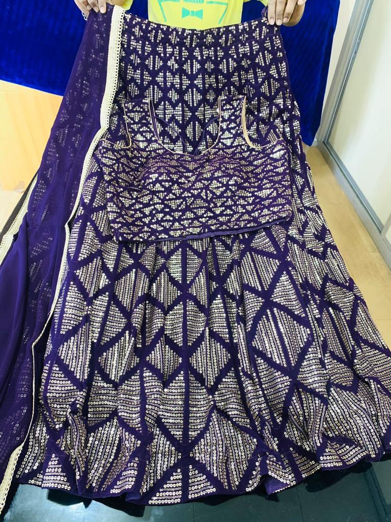 Purple color sequence lehenga