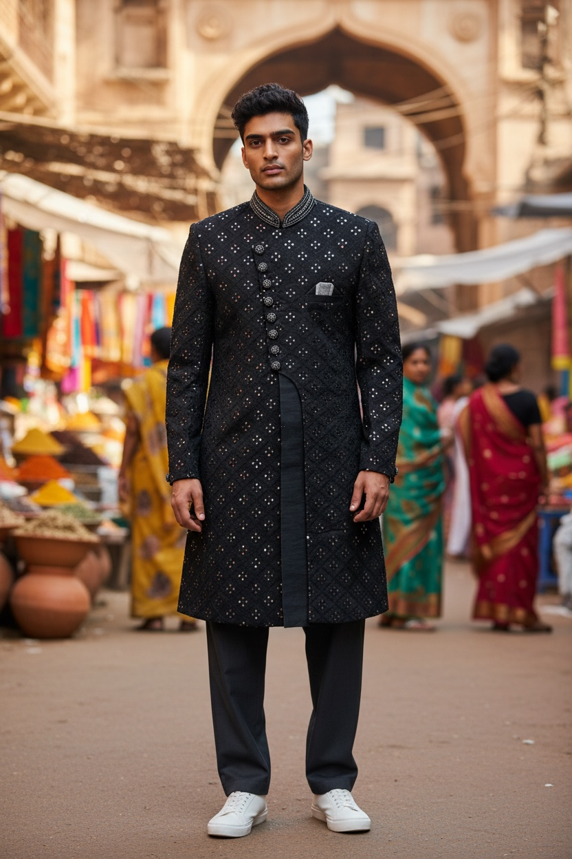 Mens handwork sherwani