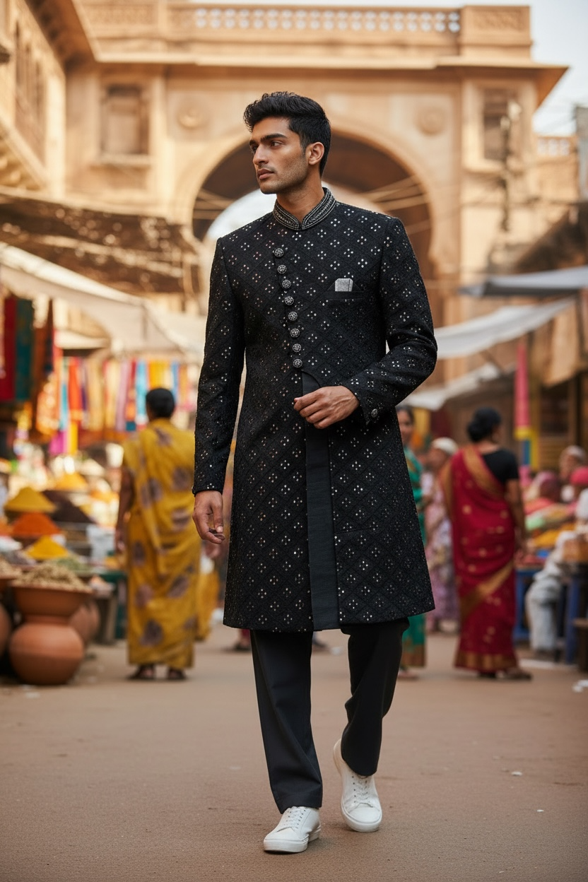 Mens handwork sherwani