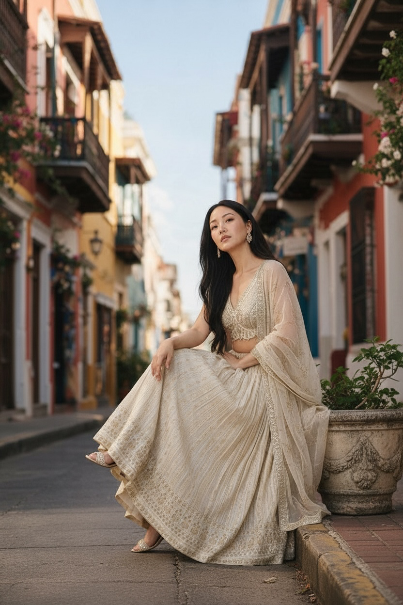 Gold color lehenga