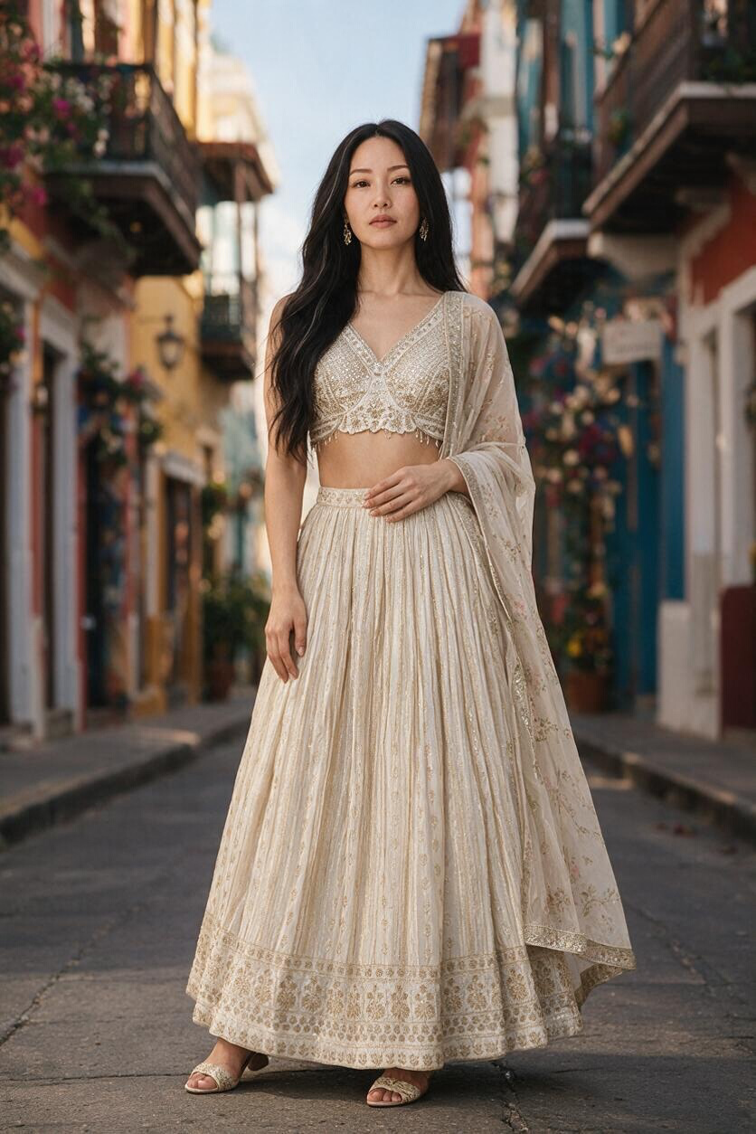 Gold color lehenga