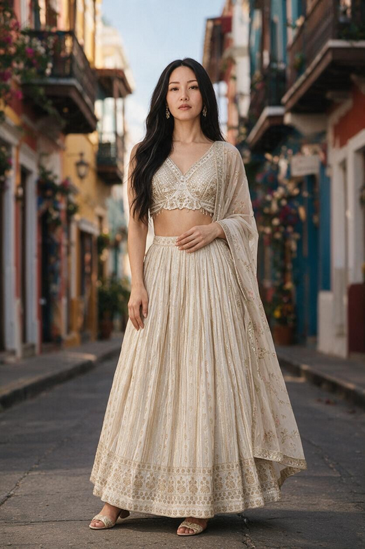 Gold color lehenga