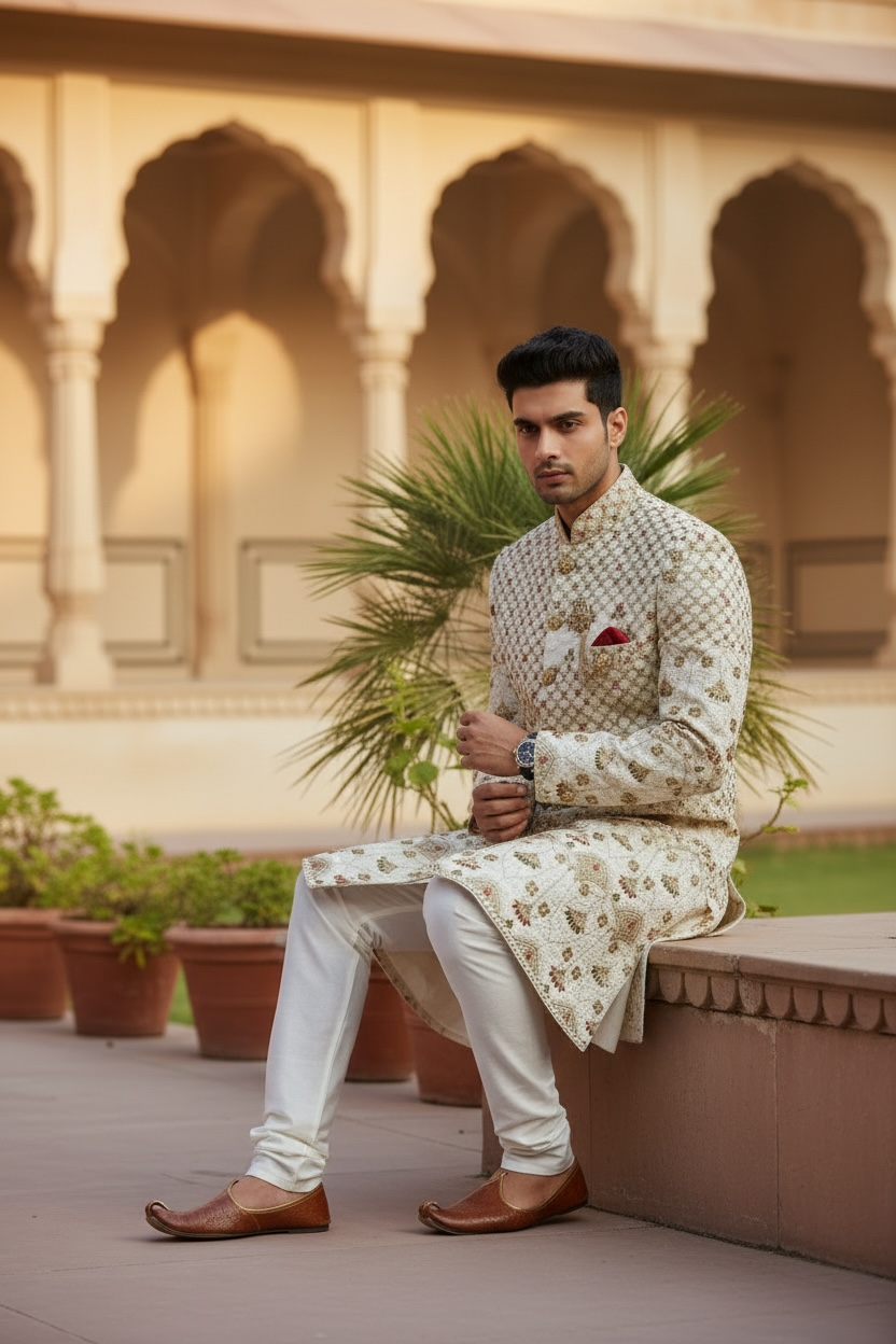 Mens handwork sherwani