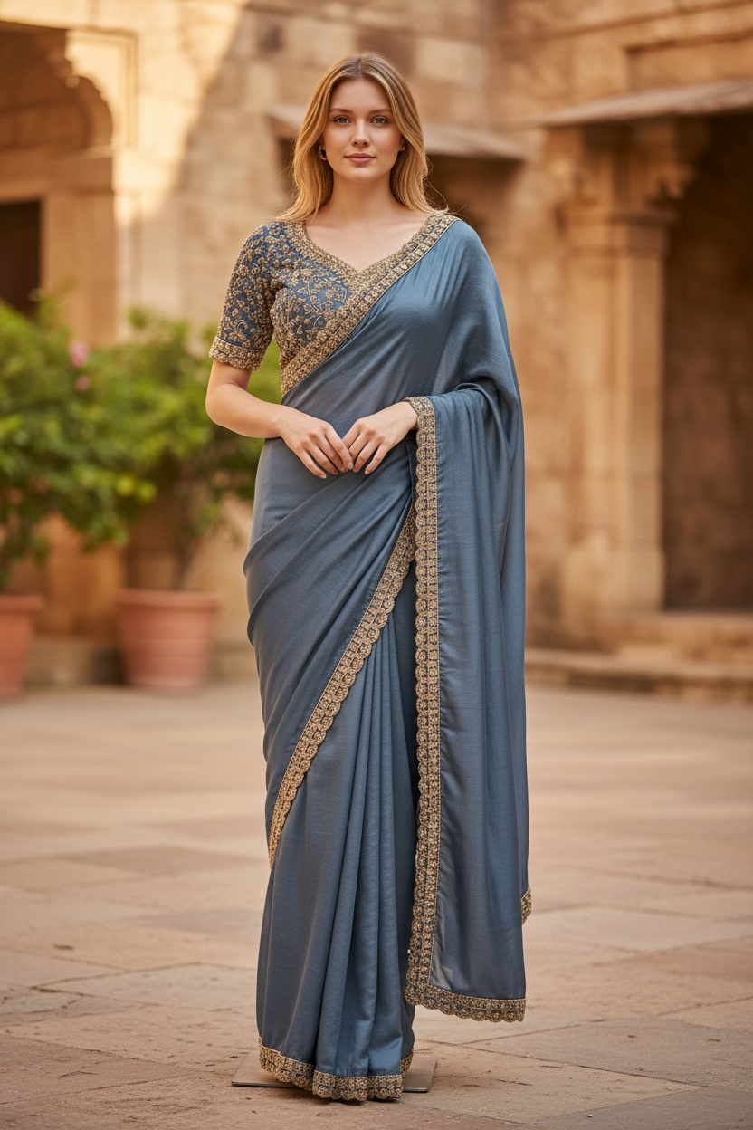 Gray Blue color Ready to Wear