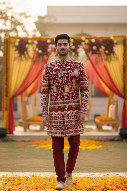 Mens handwork sherwani