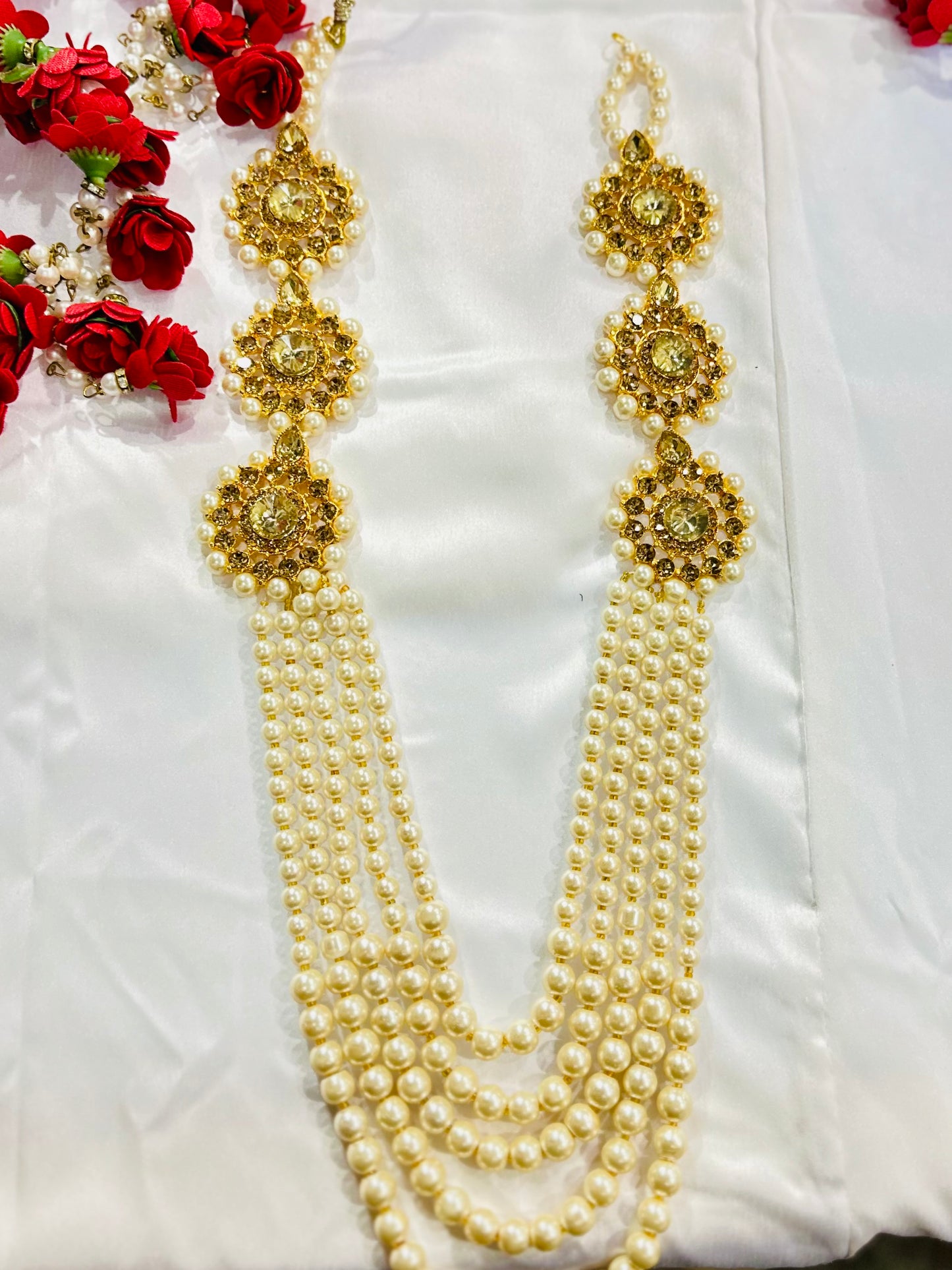 Gold Plated Indian Wedding Bollywood Dulha Moti Mala /Maharaja Haar/ Groom Necklace /Groom mens Necklace