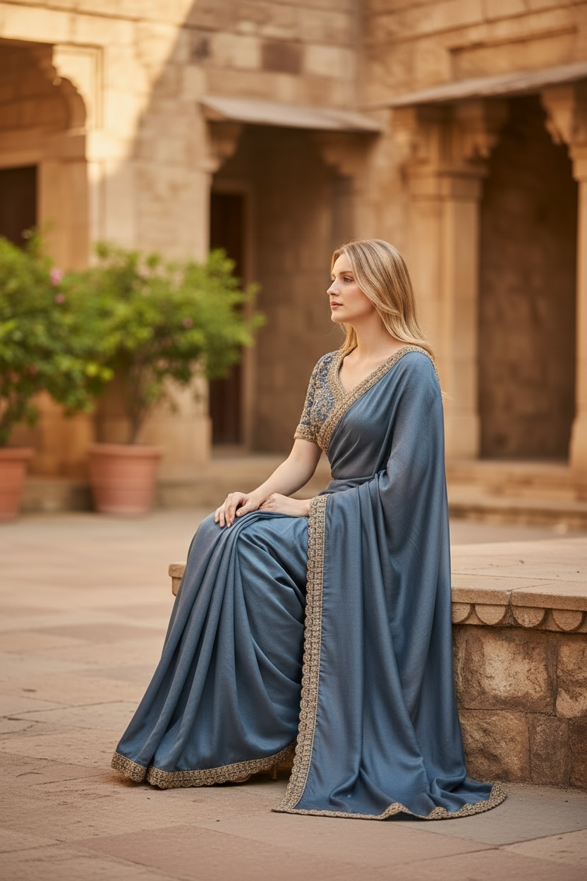 Gray Blue color Ready to Wear