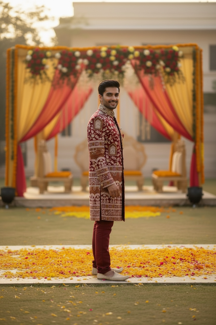 Mens handwork sherwani