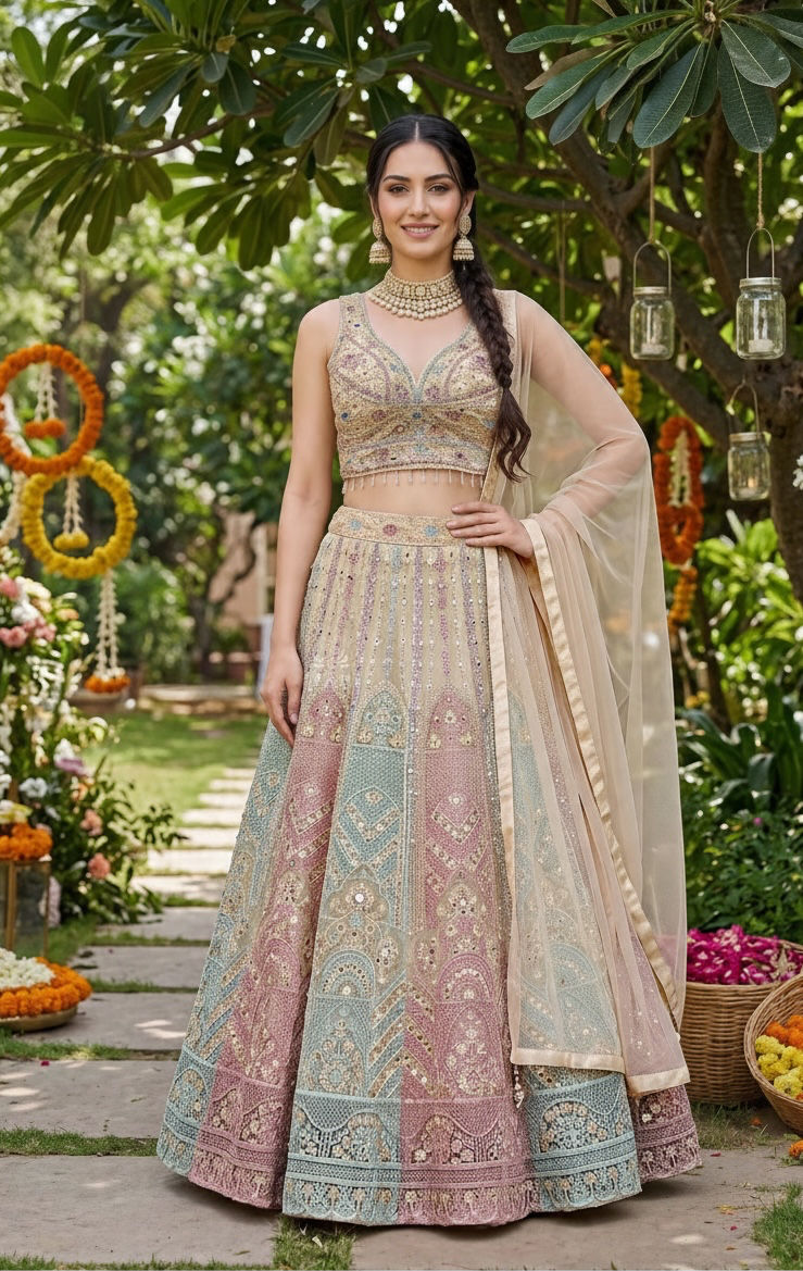 Gold color lehenga