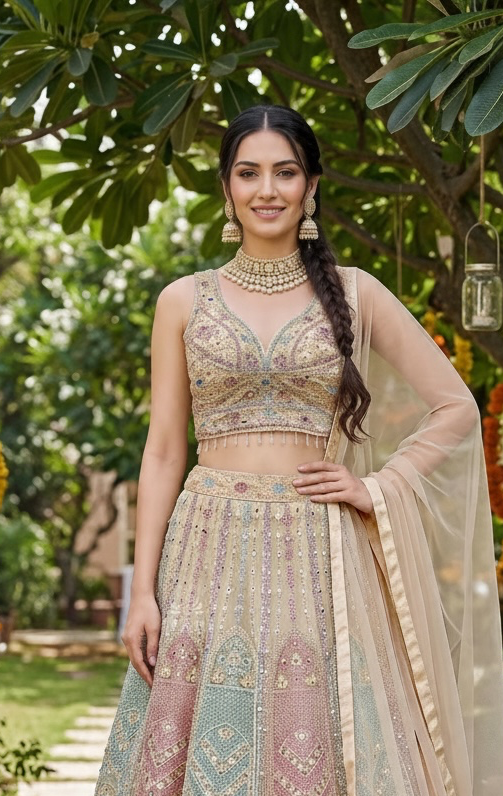 Gold color lehenga