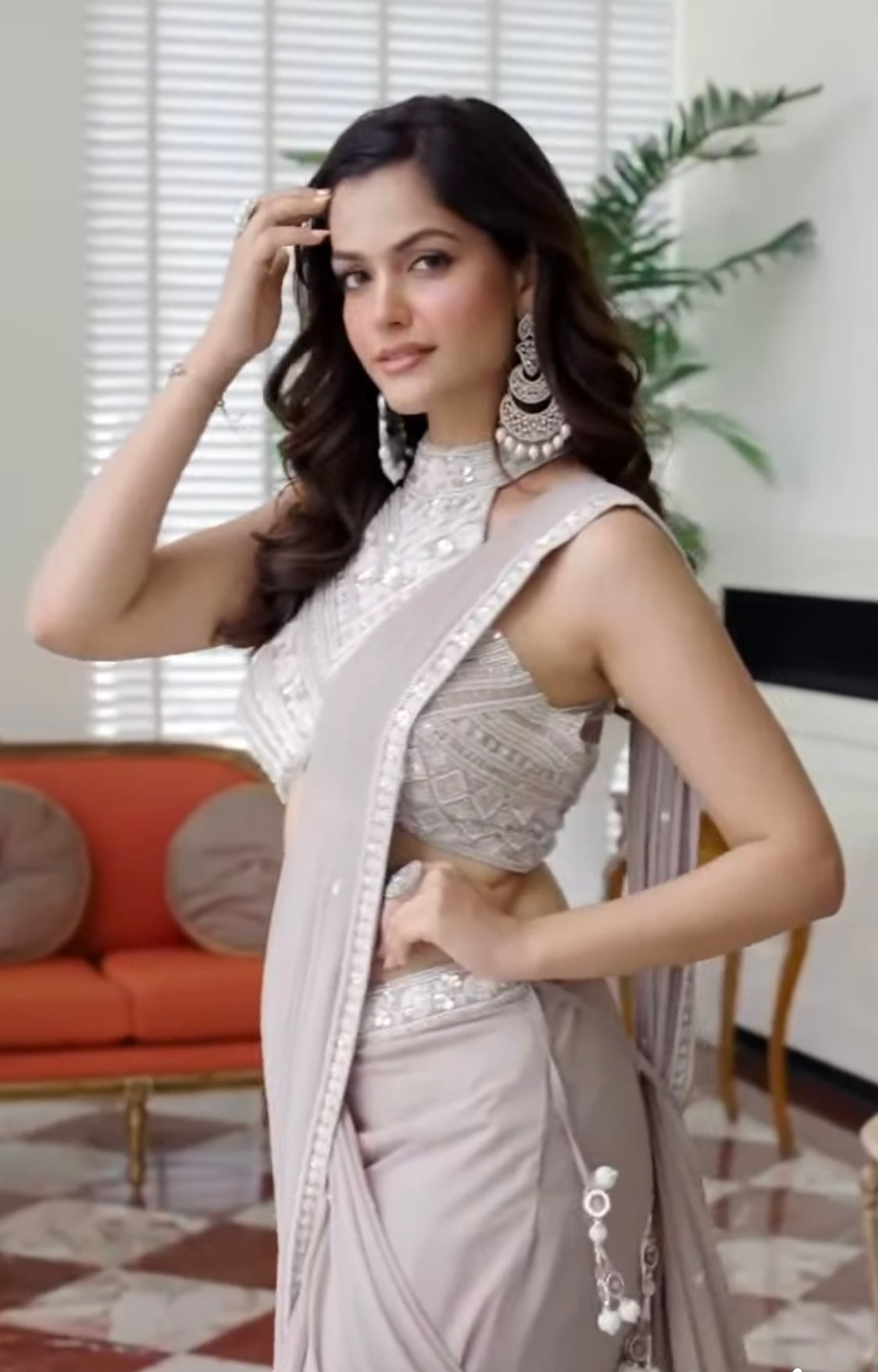 Blush Pink Saree- Ready to Wear