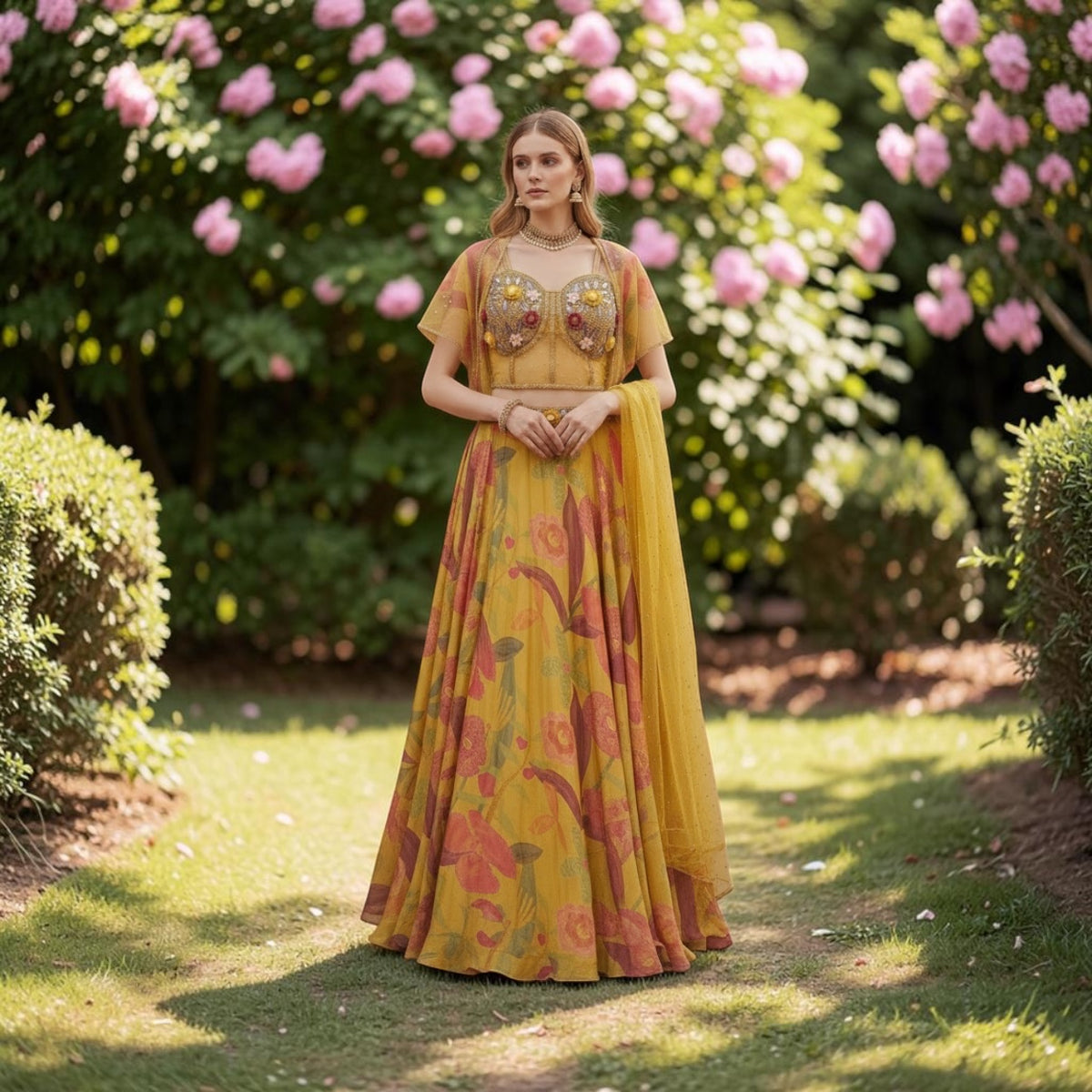Yellow color Bollywood designer replica lehenga
