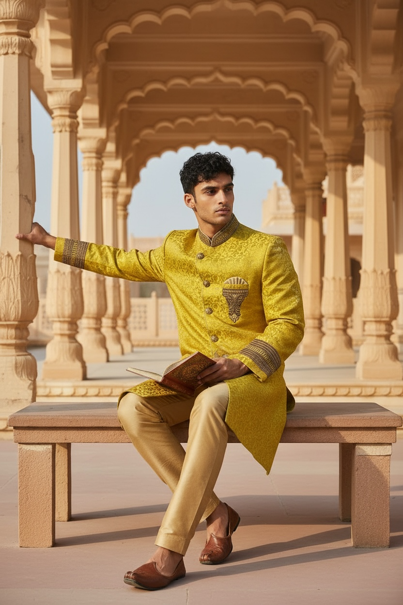 Mens handwork sherwani