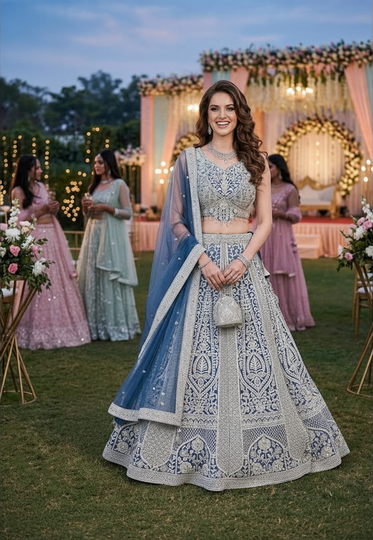 Blue color lehenga