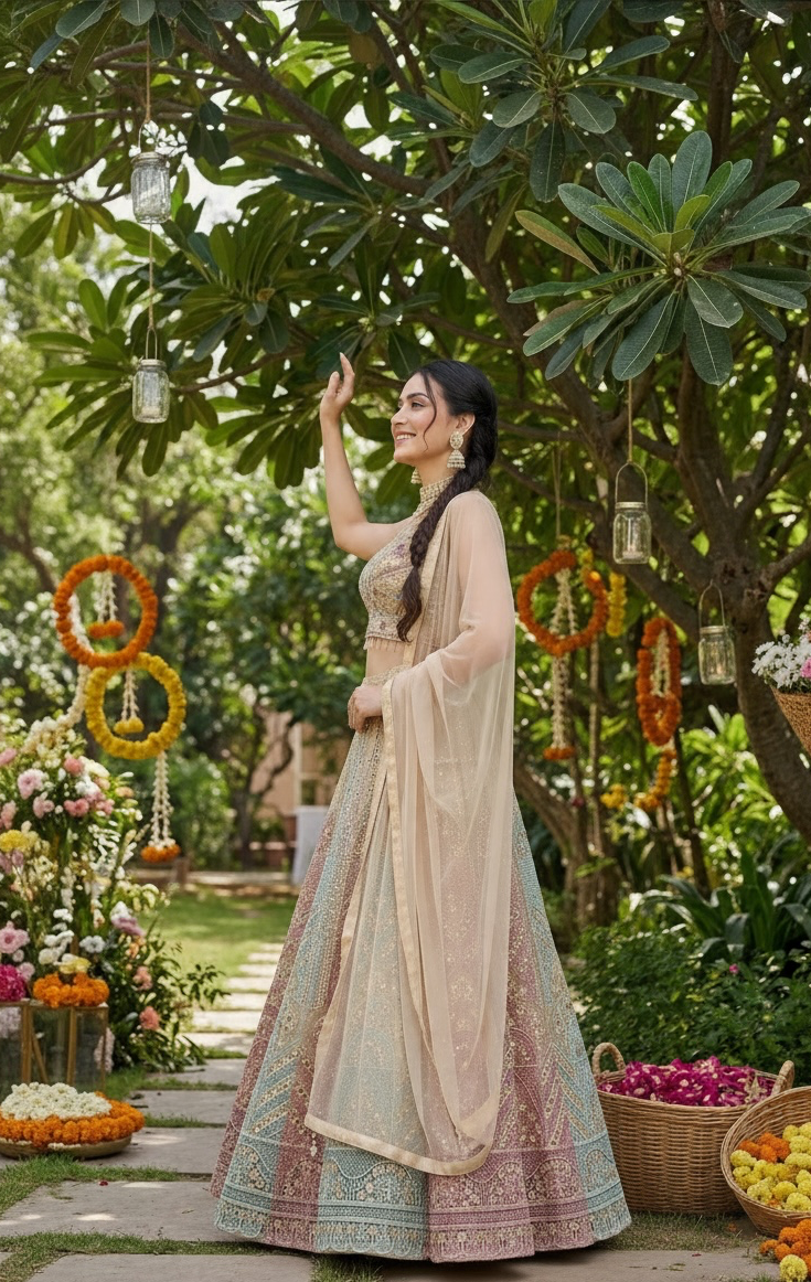 Gold color lehenga